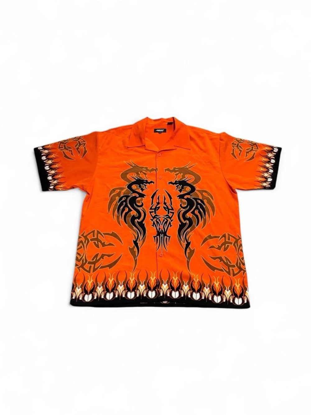 Amplify Tribal Dragon Flames Button Down Shirt JNCO Style Men’s XL